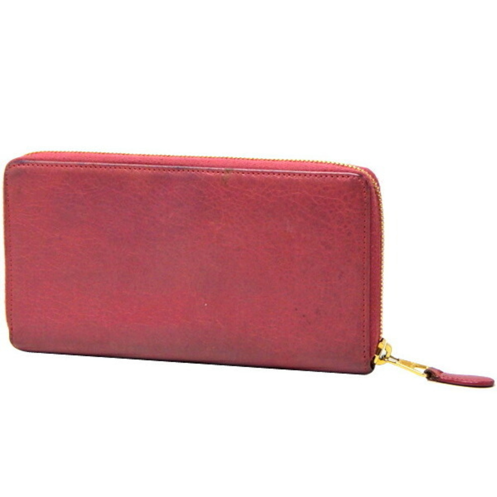 Balenciaga Leather Zip Wallet Giant Continental Pink Long Sheepskin